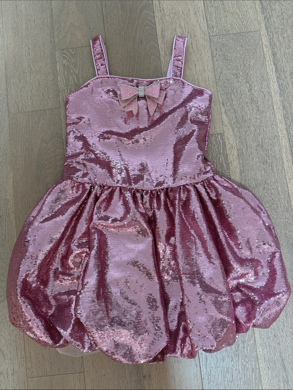 Lola + The Boys Sequin Pink Party Dress with Bow Size 10